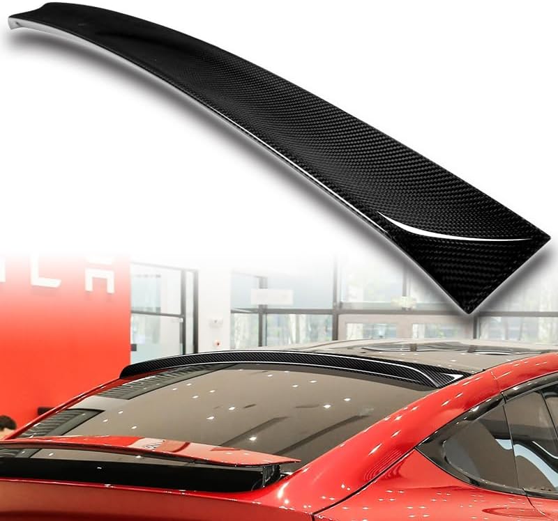 Real Carbon Fiber Rear Roof Window Visor Spoiler Wing Compatible with 2016-2025 Tesla Model X SUV 2017 2018 2019 2020 2021 2022 2023 2024