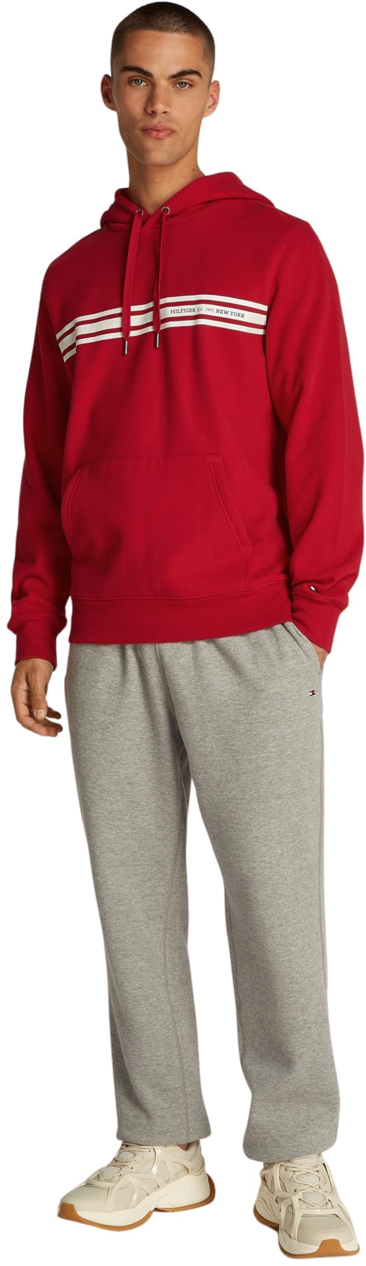 Tommy Hilfiger Hoodie Hombre Central Chest Stripe con Capucha
