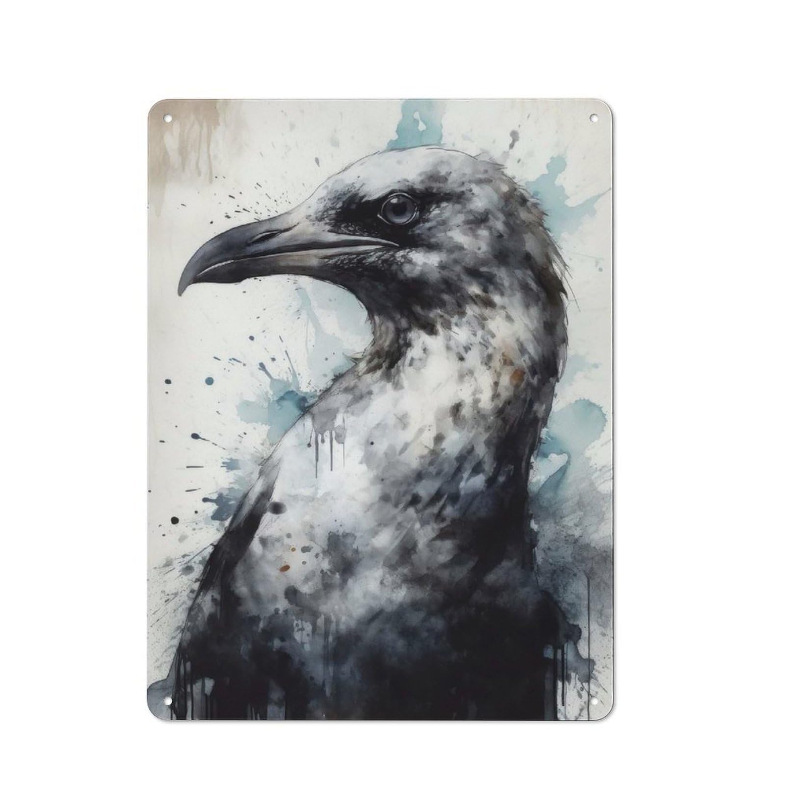 Country Seagull Beauty Watercolor Farmhouse Metal Sign 40x30cm, Farmhouse Wall Decor for Dining Room, Cafe, Entryway Or Family Room