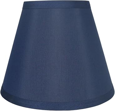 Urbanest Coolie Hardback Lampshade, Faux Silk, 5-inch by 9-inch by 7-inch, Navy Blue, Spider Washer Fitter