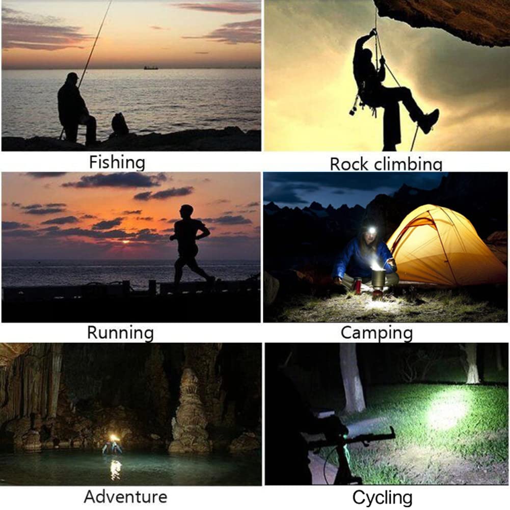 Lampe frontale étanche rechargeable, super lumineuse 9000 lumens avec capteur zoomable et mise au point réglable, lampe frontale LED pour camping, pêche, randonnée, chasse, course à pied, marche,