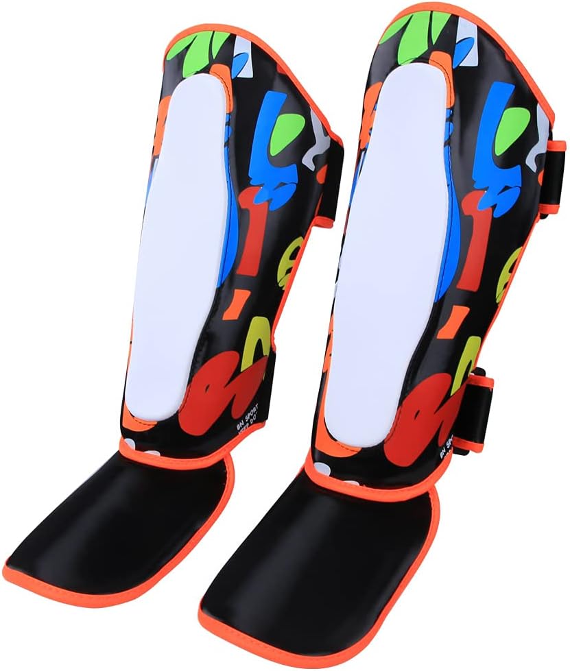 Kids Shin Guards, Children Leg Protector S Size for Boxing Muay Thai Training with High Elastic Shock Absorption Adjustable Hook Loop