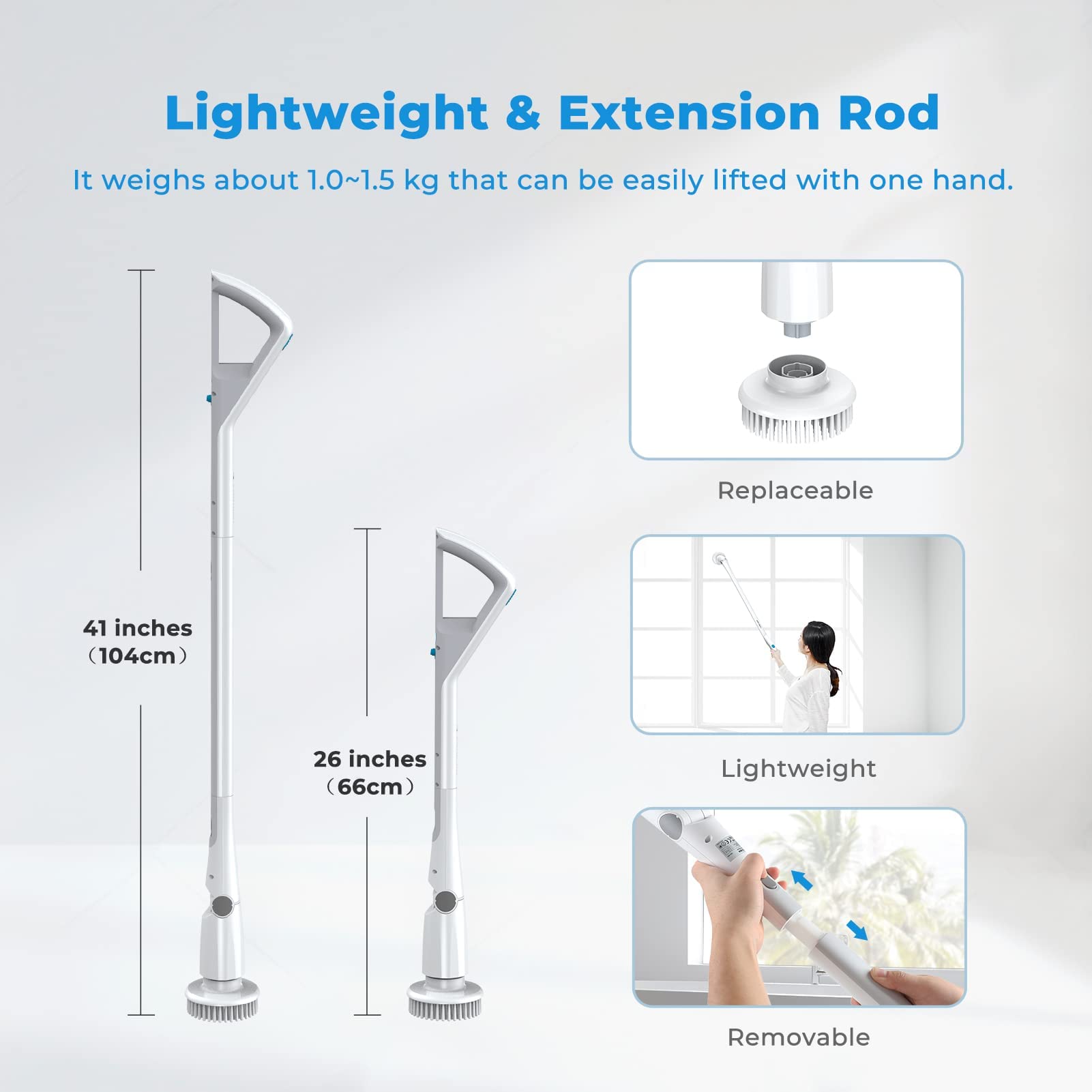 Spazzola Elettrica Rotante Per Pulizia - Senza Fili, 4 Testine | Per Bagno, Piastrelle, Vasca | Ricarica Rapida