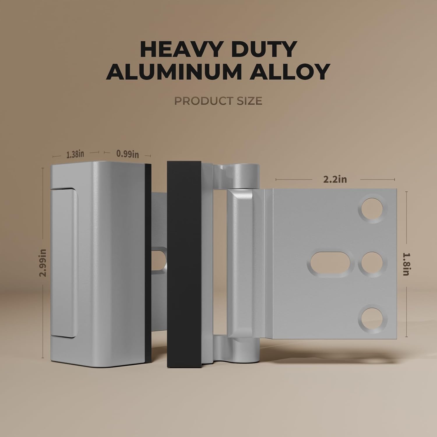 5 Pack Home Security Door Reinforcement Lock, Childproof Safety Door Lock Latch Stopper, Removable Screw-Mounted, Prevent Home Unauthorized Entry, Aluminum Construction, Withstands 800 lbs