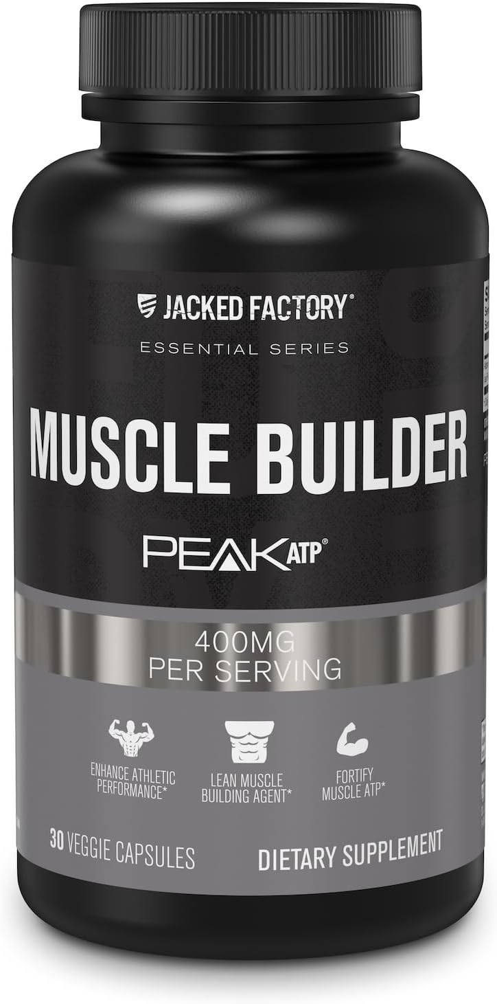 Jacked Factory - Essentials Muscle Builder Daily Building For Men With Atp Peak Value To Support Building, Improving Athletic Performance And Strengthening Atp-Sp