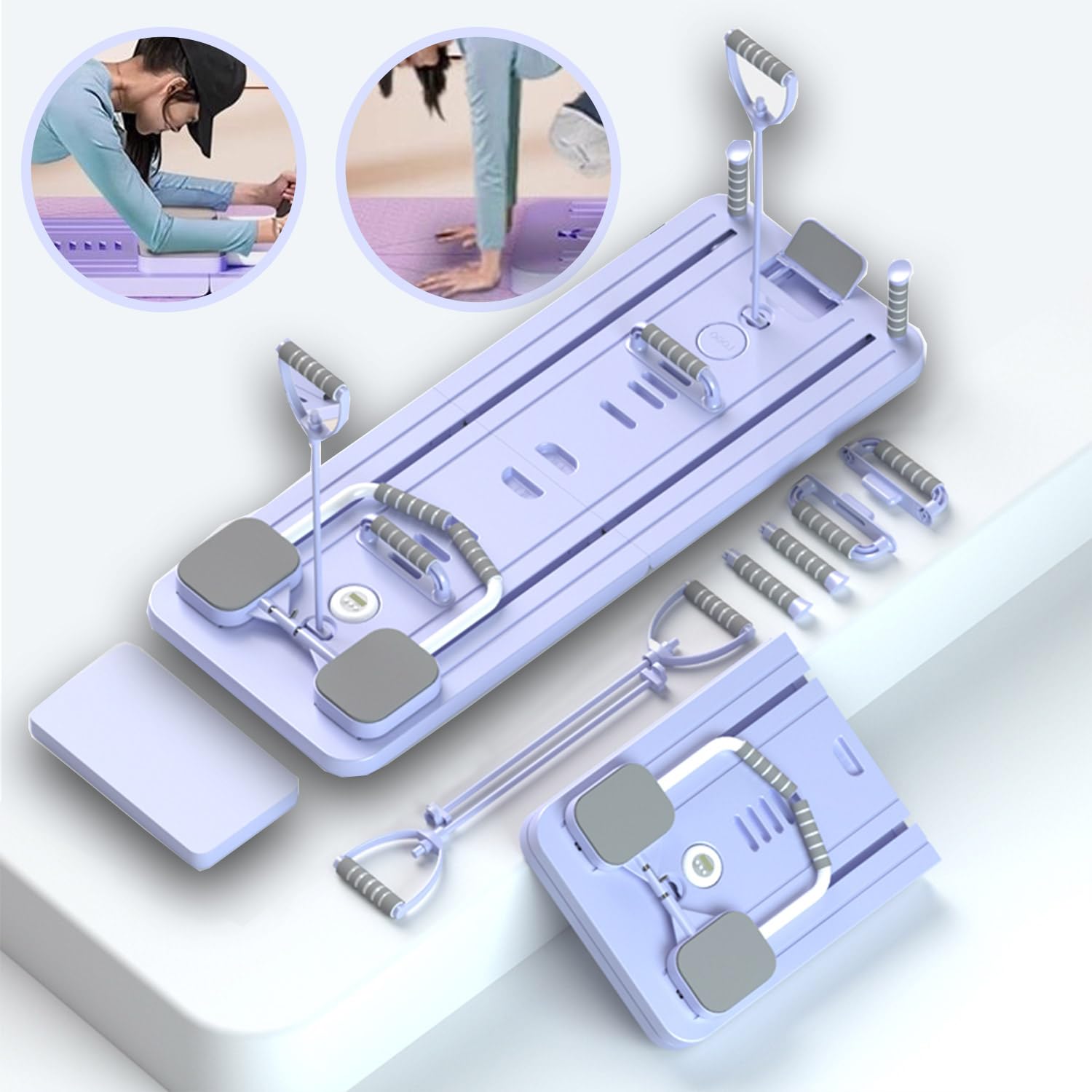Pilates Board 2025 Upgrade – Allenatore pieghevole per tutto il corpo con rimbalzo auto, ginocchiera e allenamento addominale multifunzionale, robusta attrezzatura per l'allenamento domestico e