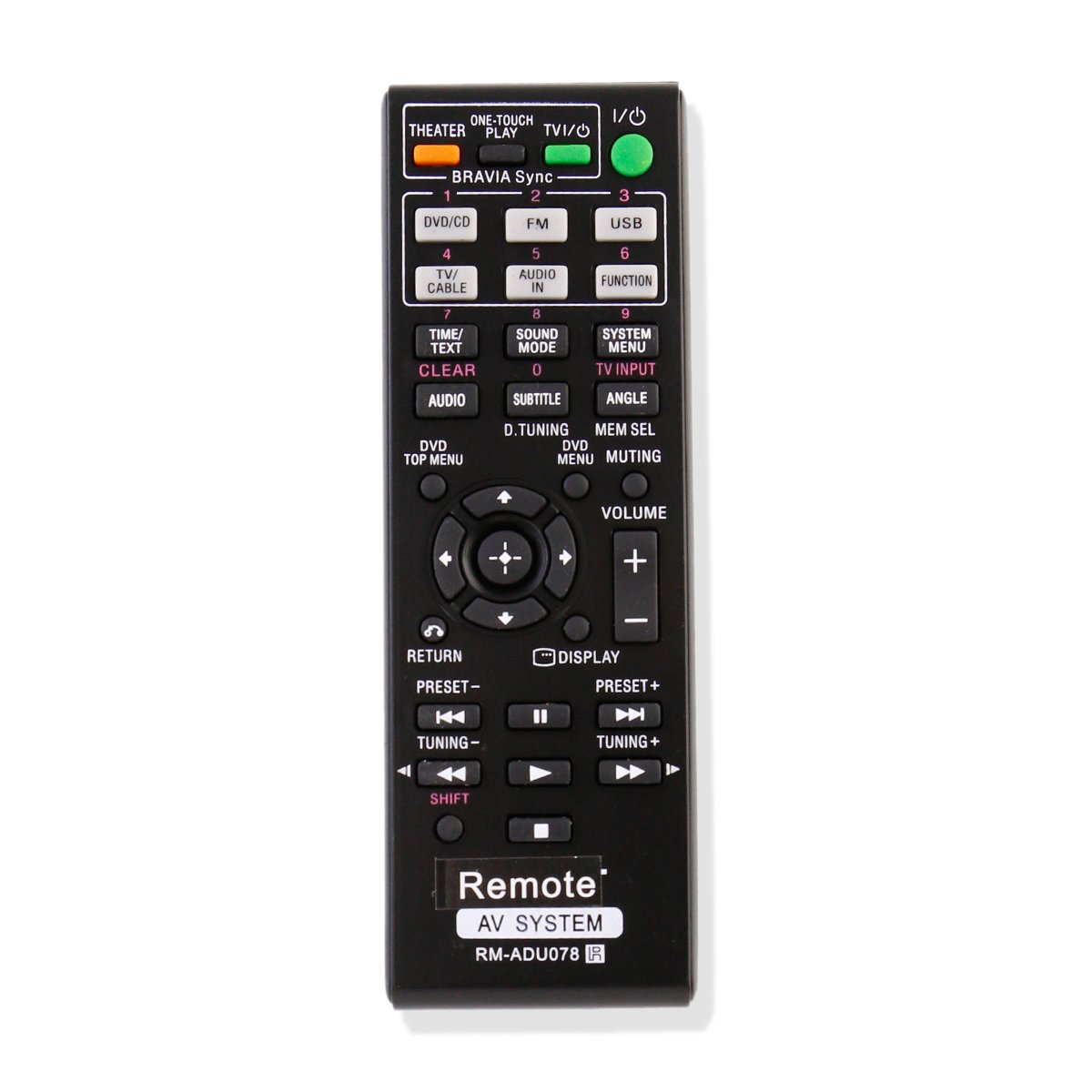 ZdalaMit RM-ADU078 Replaced AV System Remote fit for Sony RM-ADU079 DAV-TZ710 HBD-DZ170 HBD-DZ171 HBD-DZ175 HBD-TZ135 HBD-TZ530 HCD-TZ715 HCD-DZ310