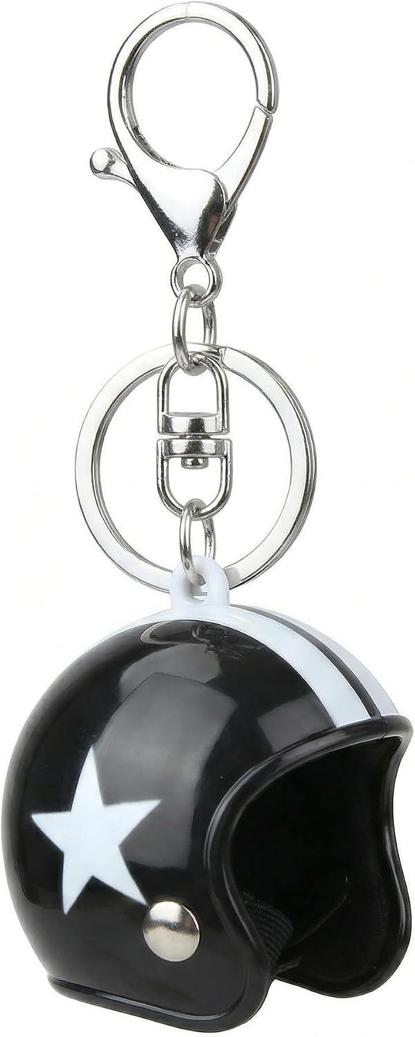 Mini Helmet Keychain Charm, Motorcycle Bag Charm for Women Men for Backpack Purse Car Keys