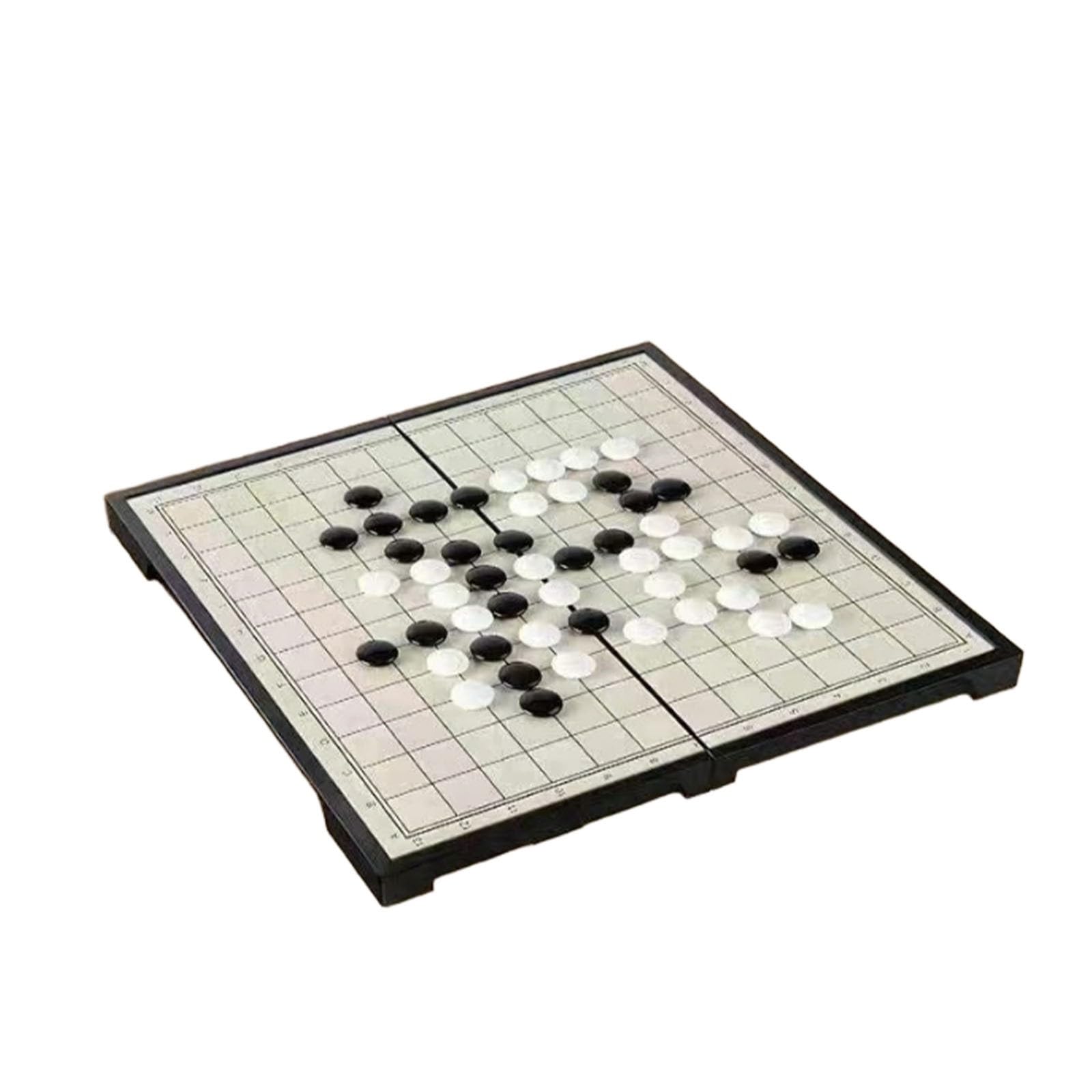 Juego de Go magnético Plegable portátil con Piedras convexas Individuales, Viajar y Jugar en Movimiento(Go,b)
