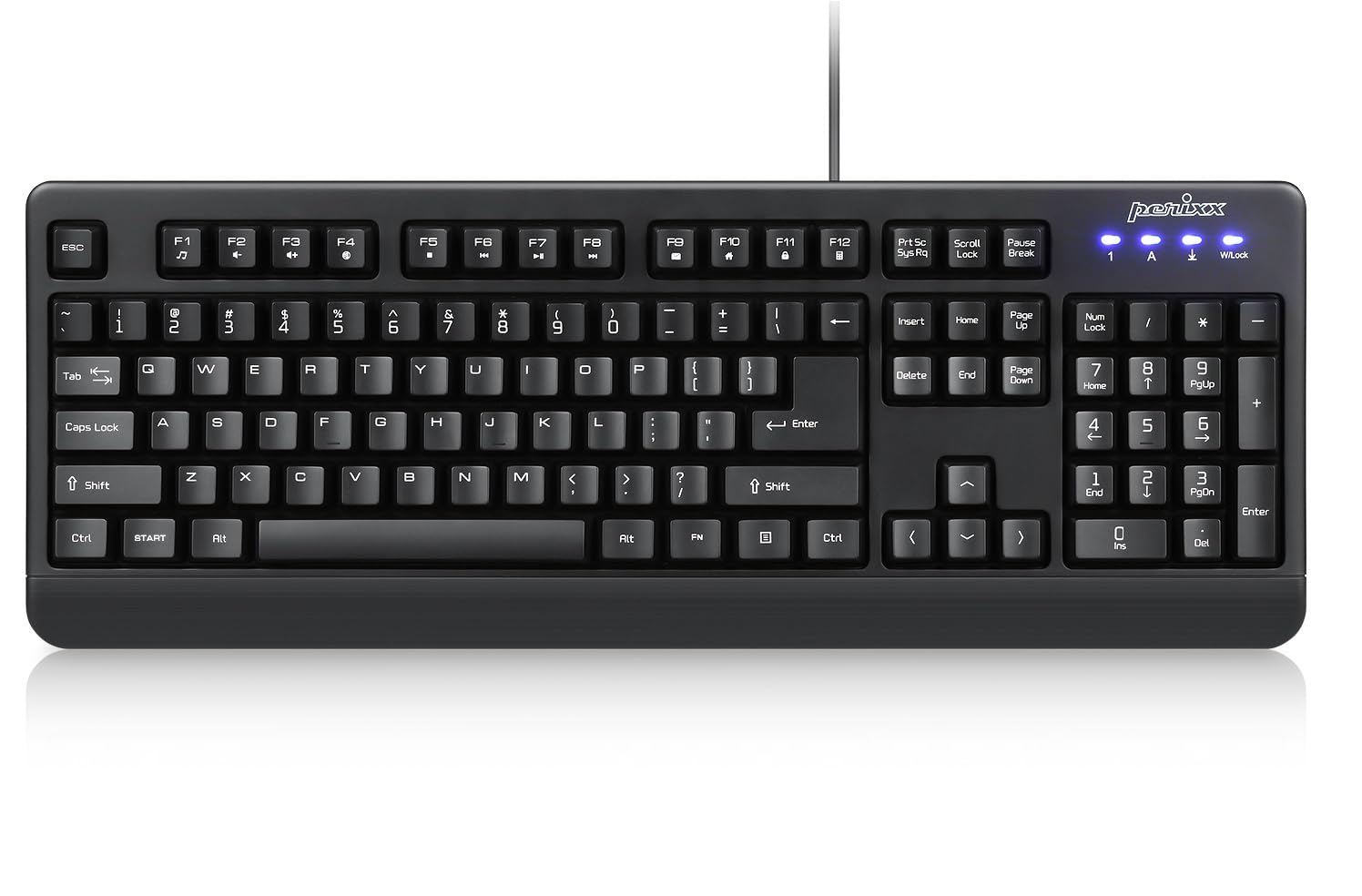 PERIBOARD-517 Wired Washable USB Keyboard, Certified with IP 65 Level, Black, US English Layout