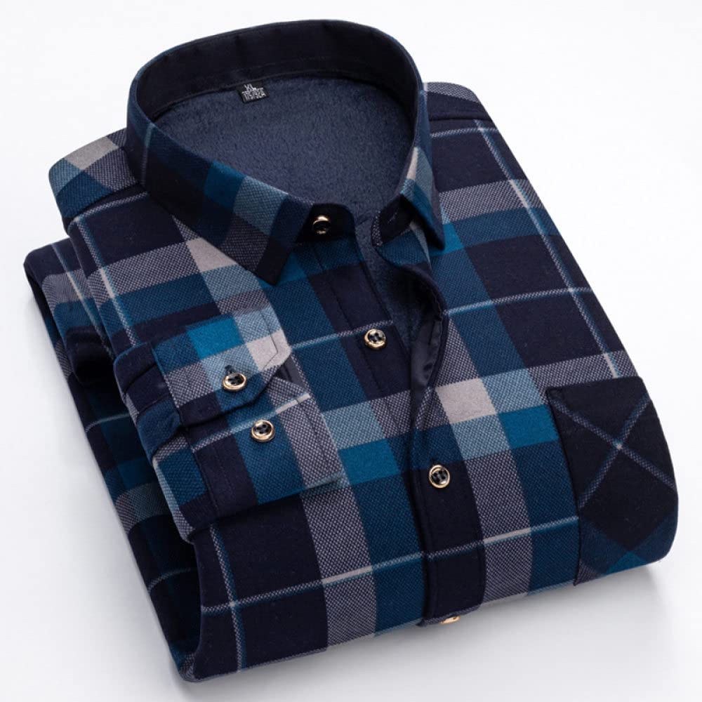 Camicia Calda Da Uomo,Camicia Da Uomo In Cotone Caldo A Maniche Lunghe Camicia Da Lavoro Casual Da Lavoro Camicia Calda Da Sport All'Aria Aperta Casual Vestibilità Regolare Adatto Per Primavera, Au