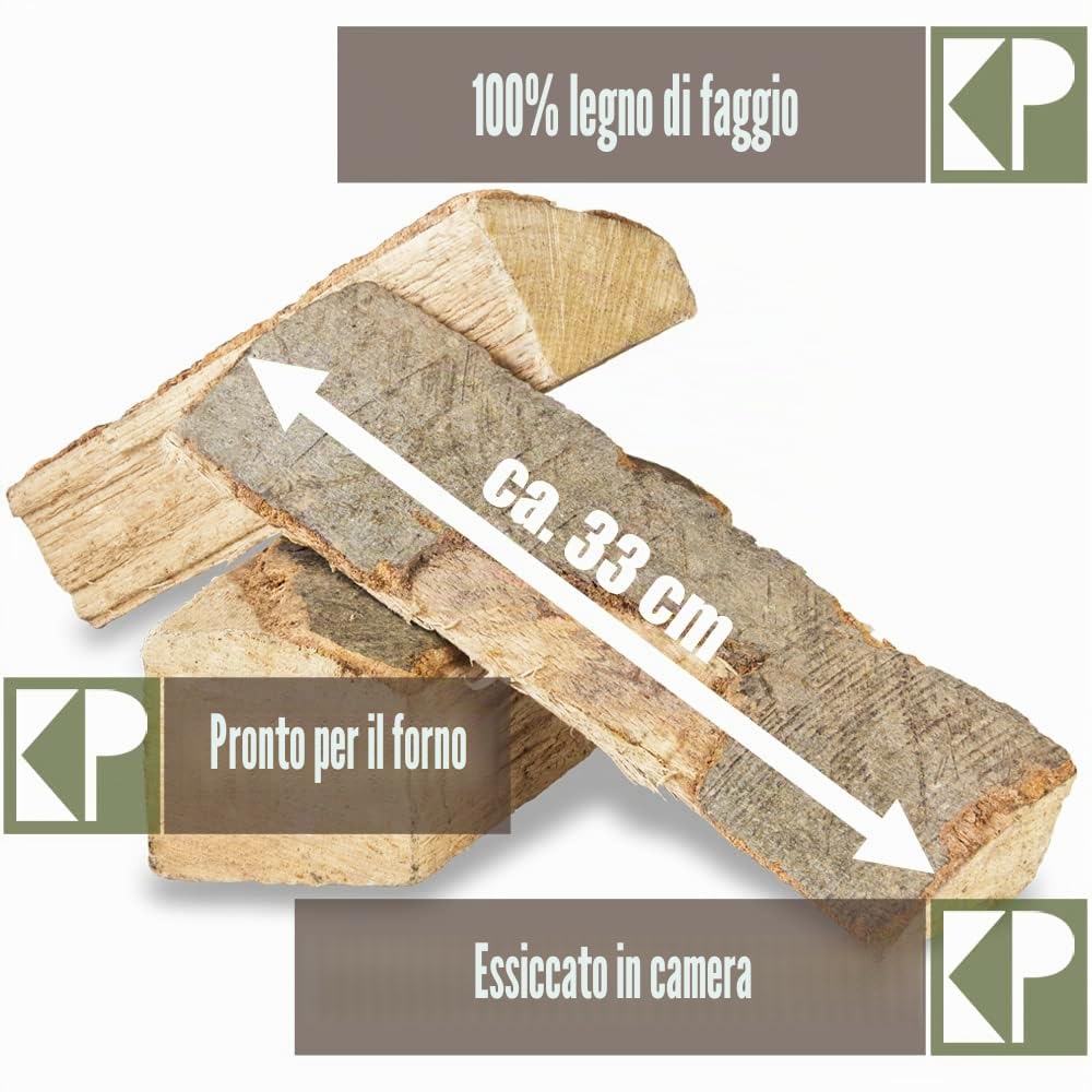 Legna da Ardere 90 kg Per Stufa e Camino Braciere Griglia Cestello per il Fuoco Ceppi 33 cm Kingpower