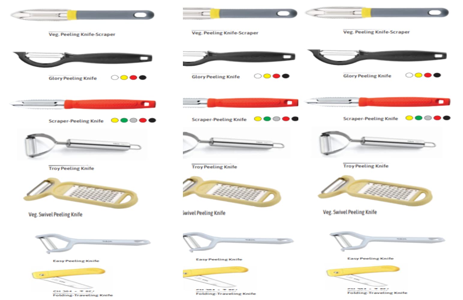 Stainless Peeling/Scraper/Knife Veg. Peeling Knife-Scraper,Glory Peeling Knife(Multicolor) (Pack of 3, Combo Pack : Veg. Peeling Knife-Scraper,Glory Peeling Knife)