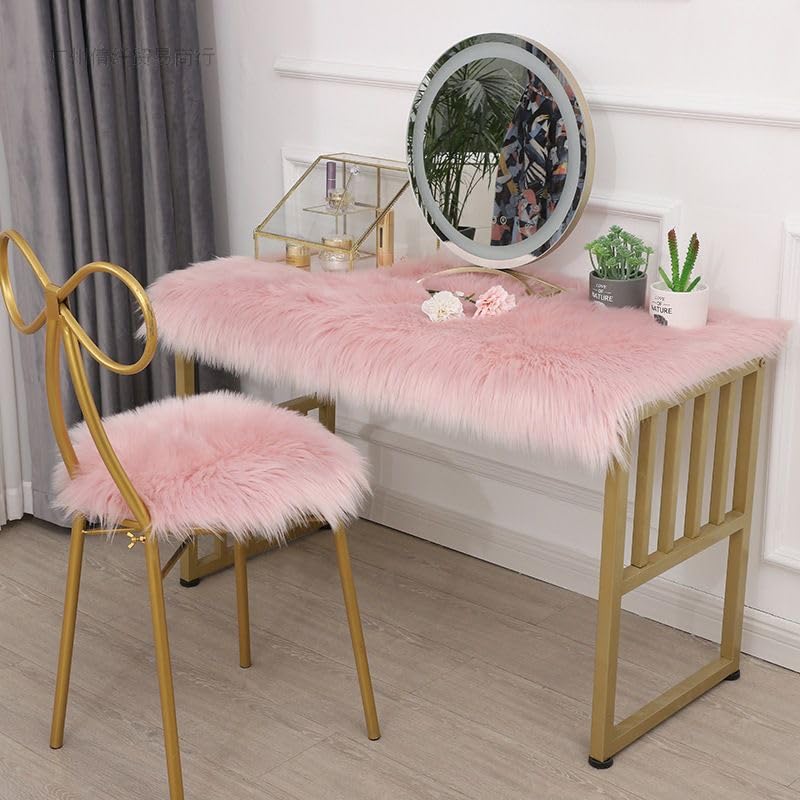 Chemin de table en peluche rose pour décoration de table de Noël et mariage