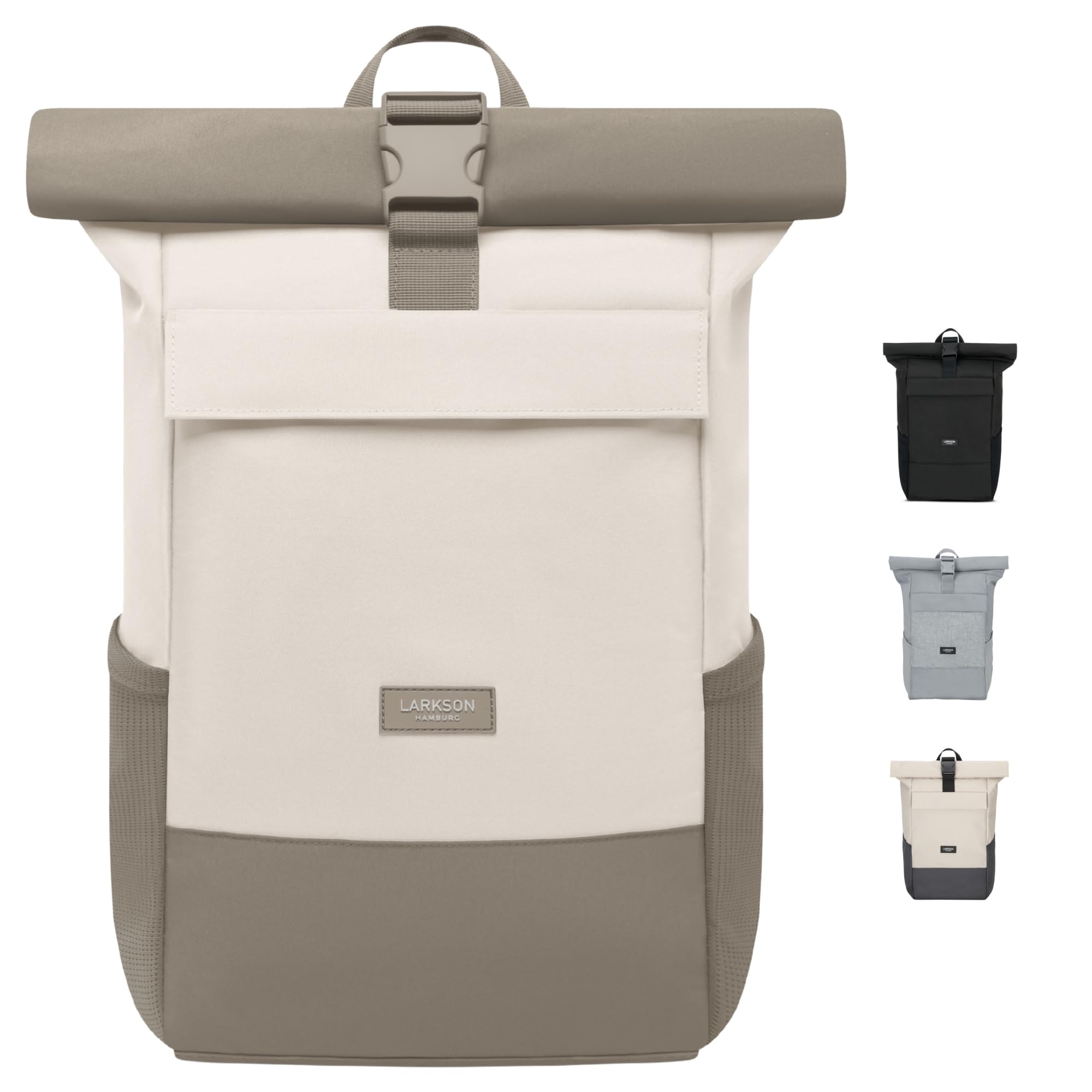 LARKSON Roll Top Rucksack Damen Herren No 4 – Rolltop Backpack mit Laptopfach Uni, Arbeit & Fahrrad