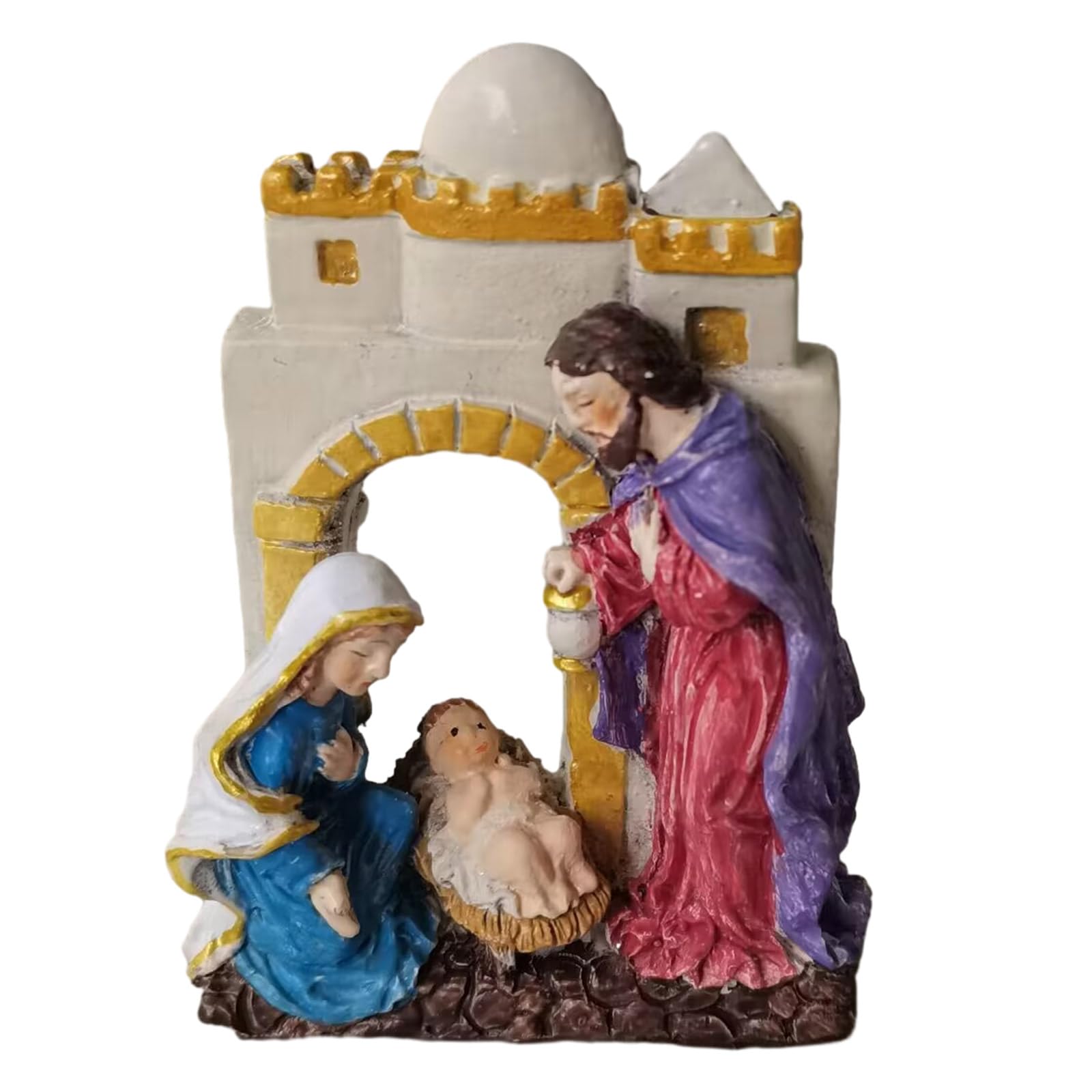 HDOYTXXM Holy Family Statue Festive Resin Christmas Sculptures Thoughtful Home Decorations Holy Family Statue
