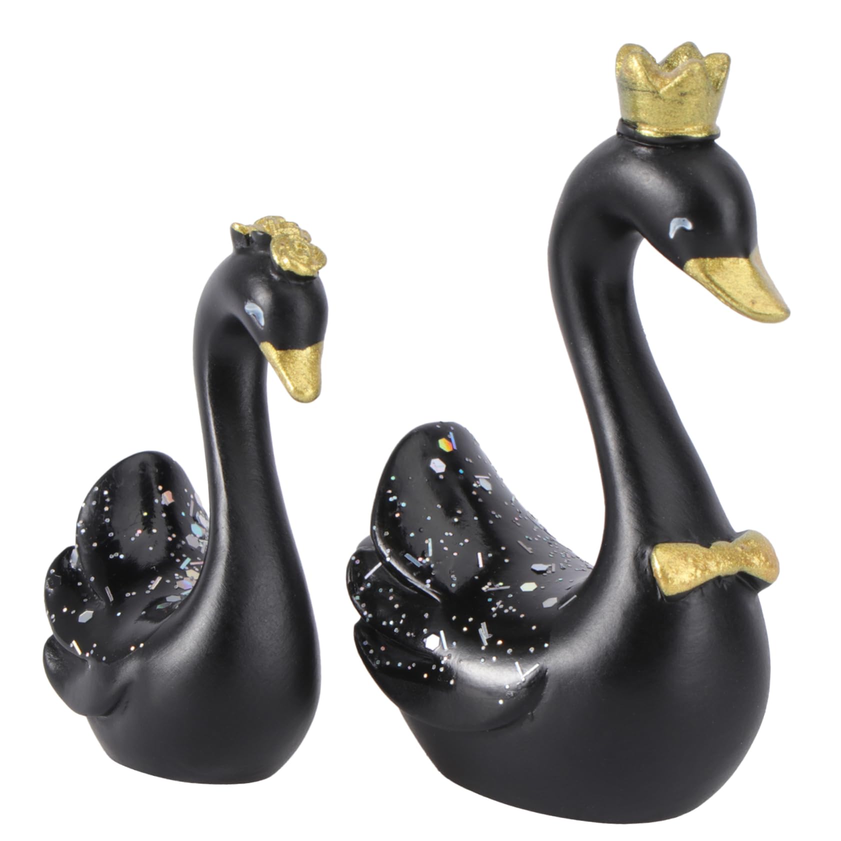 Ciieeo2pcs Swan Ornaments Swan Statues Cake Decoration Swan Sculptures Couples Gifts Living Room Decor For Girls Swan Statue Model Decorative Swans Crystal Swan Resin Baby