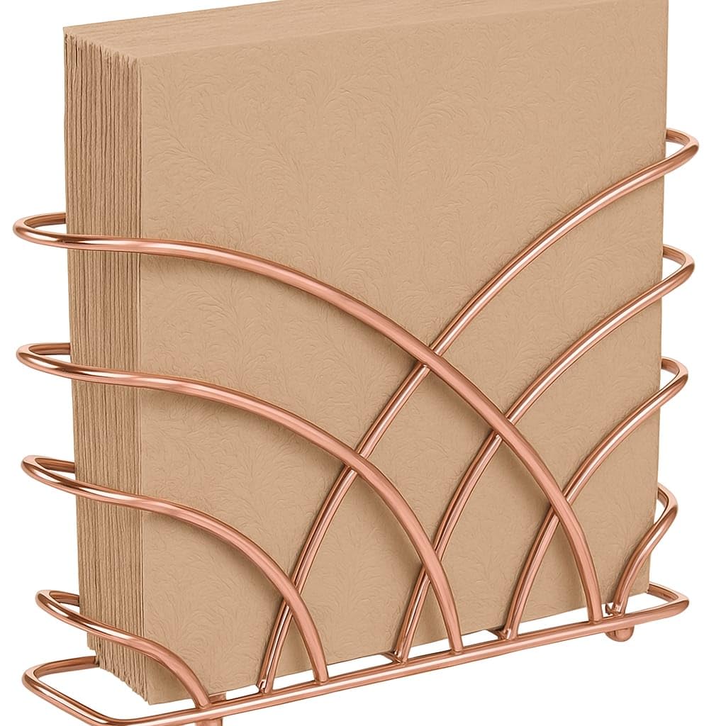 CentraLit Modern Napkin Holder for Dining Table - Kitchen Napkin Holder Tissue Paper Stand for Kitchen, Table, Home Décor, Restaurant, Tissue Dispenser Organizer for Tables, Kitchen (Rose Gold)