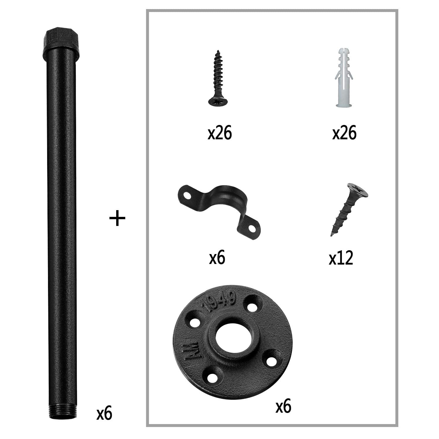 Buy 6 Pack 12 inch Shelf Brackets Heavy Duty Floating Shelf Brackets