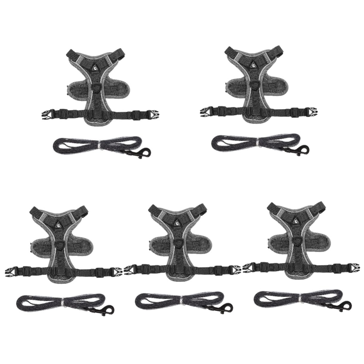 Sosoport 5pezzi Pettorina Per Cani e Gatti Traspirante Mesh Guinzaglio Per Passeggiate All Aperto Vestito Per Piccole Taglie Sicura e Confortevole