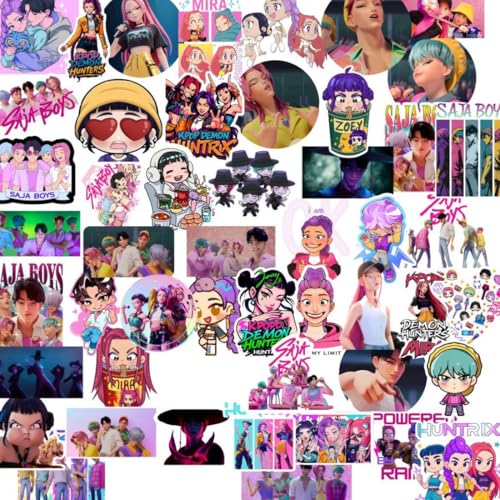 Image of Zesta Aesthetic Stickers for Laptop /Waterproof Anime Decal for Books /Vinyl Sticker for Fridge /Easy to Use Korean Car Sticker Kawaii Cute Stickers (Demon Hunter)