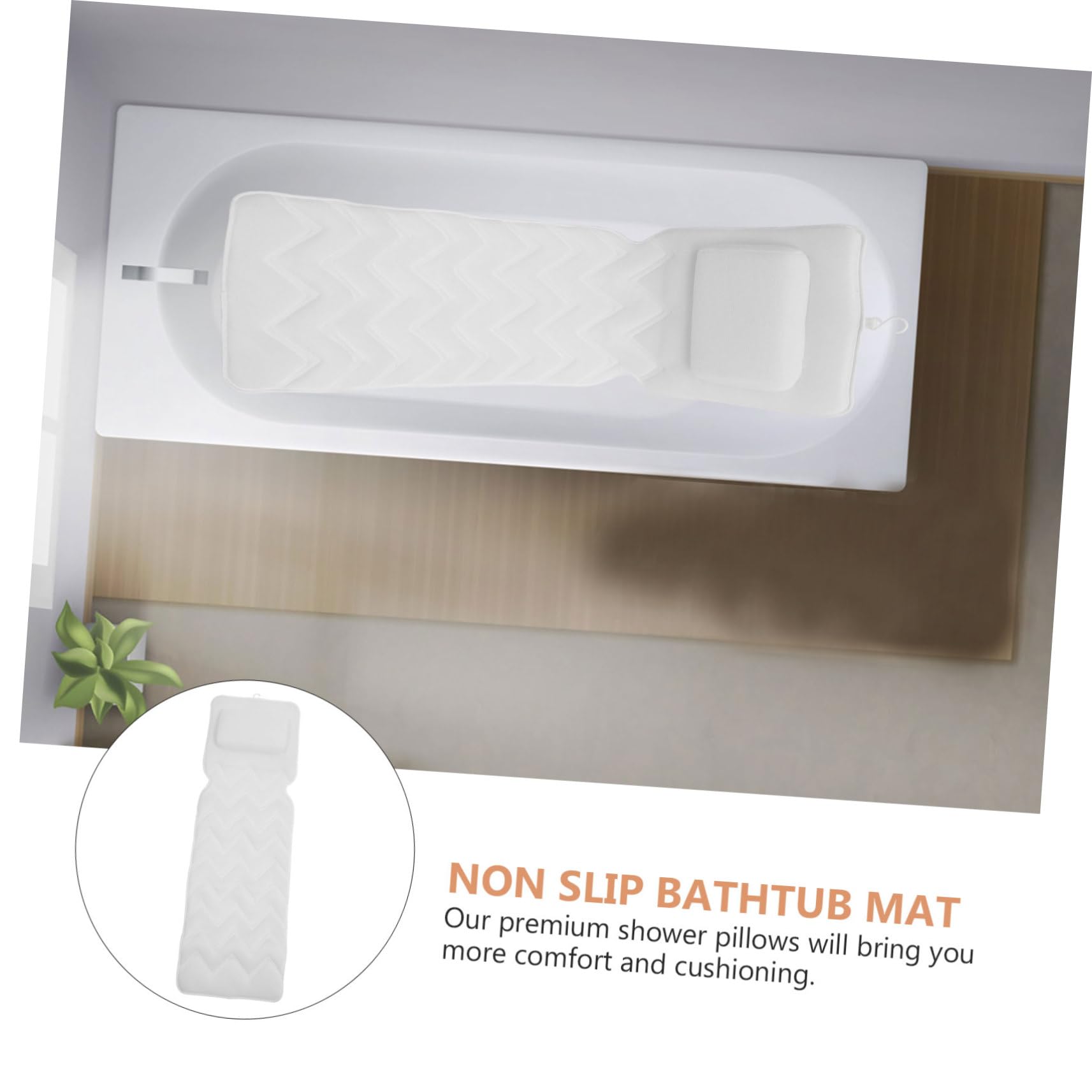 Almohada para Bañera Ventosa y Reposacabezas, Cojin Cómodo de Poliéster Antideslizante para SPA Baño
