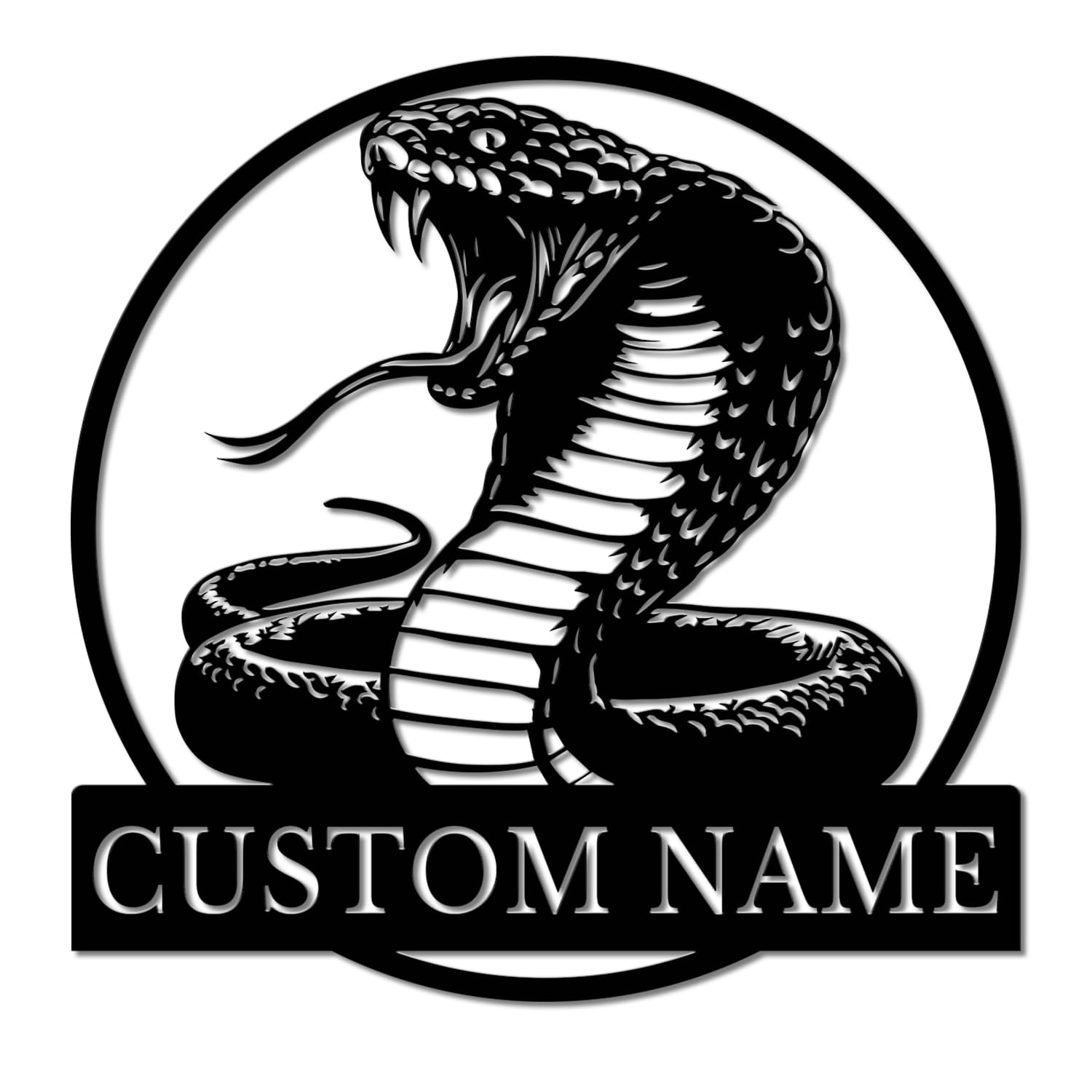 Personalized Snake Wall Art, Custom Reptile Lover Name Sign, Cobra Rattlesnake Decor, Man Cave Reptile Room, Jungle Theme Metal Hanging (Style-2)