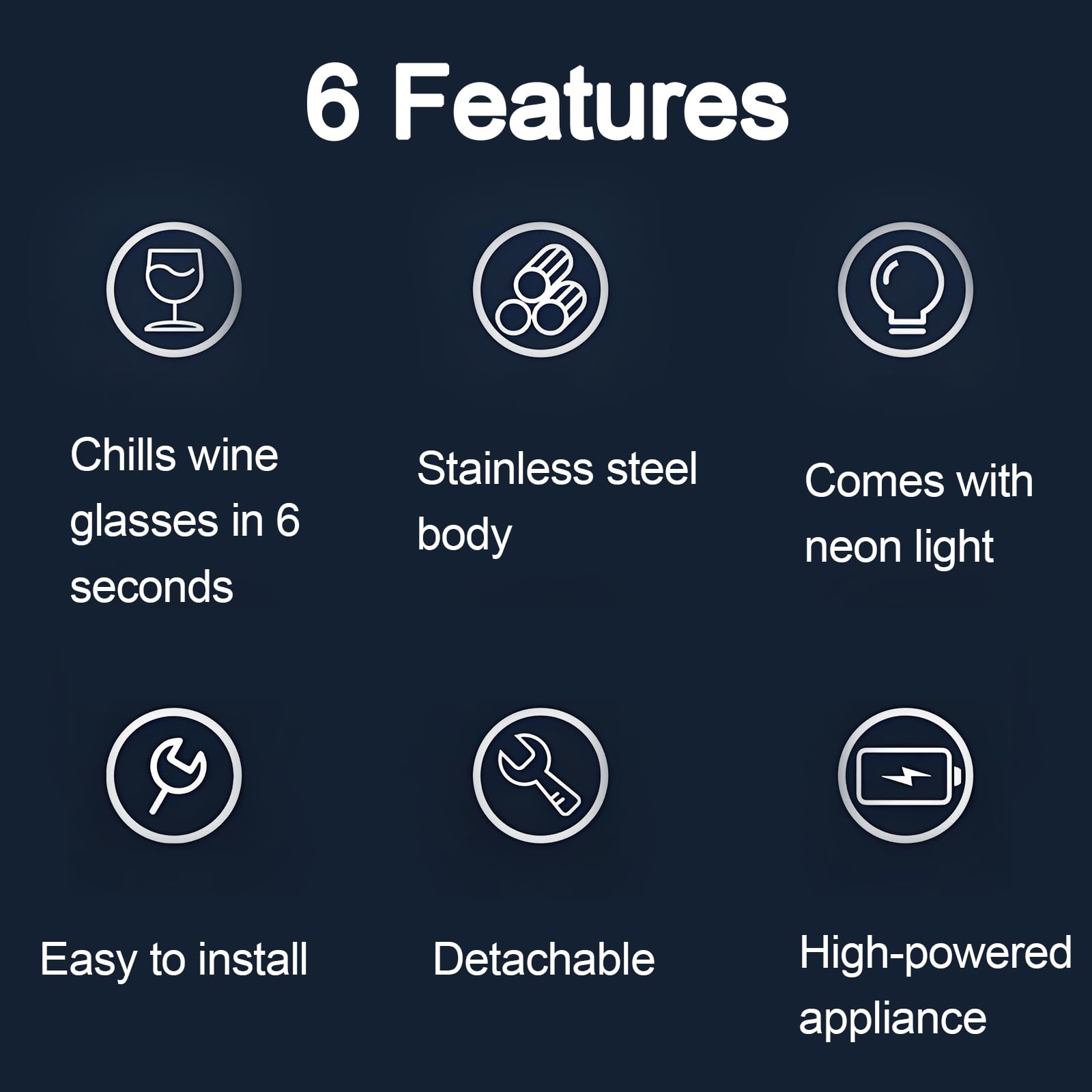 Instant Glass Froster, mini ekspres do lodów, szybko zamraża kieliszki do wina w 6 s, neonowe światło, bardzo wydajne do baru, kawiarni, restauracji, hotelu