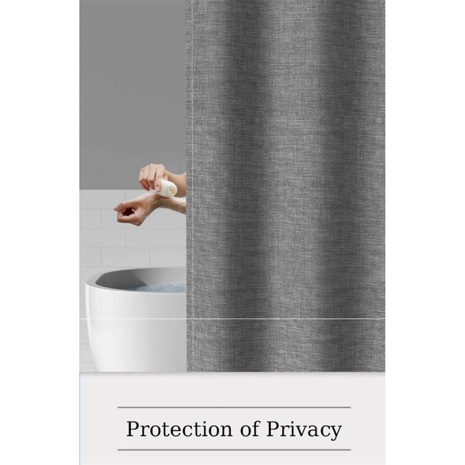 Cortina de Ducha Magnética Antimoho Impermeable con Presa de Agua para Ducha, Cortinas de Ducha de Tela Lavables de Alta Resistencia para Baño, 230g/m², Gris, 80x180cm