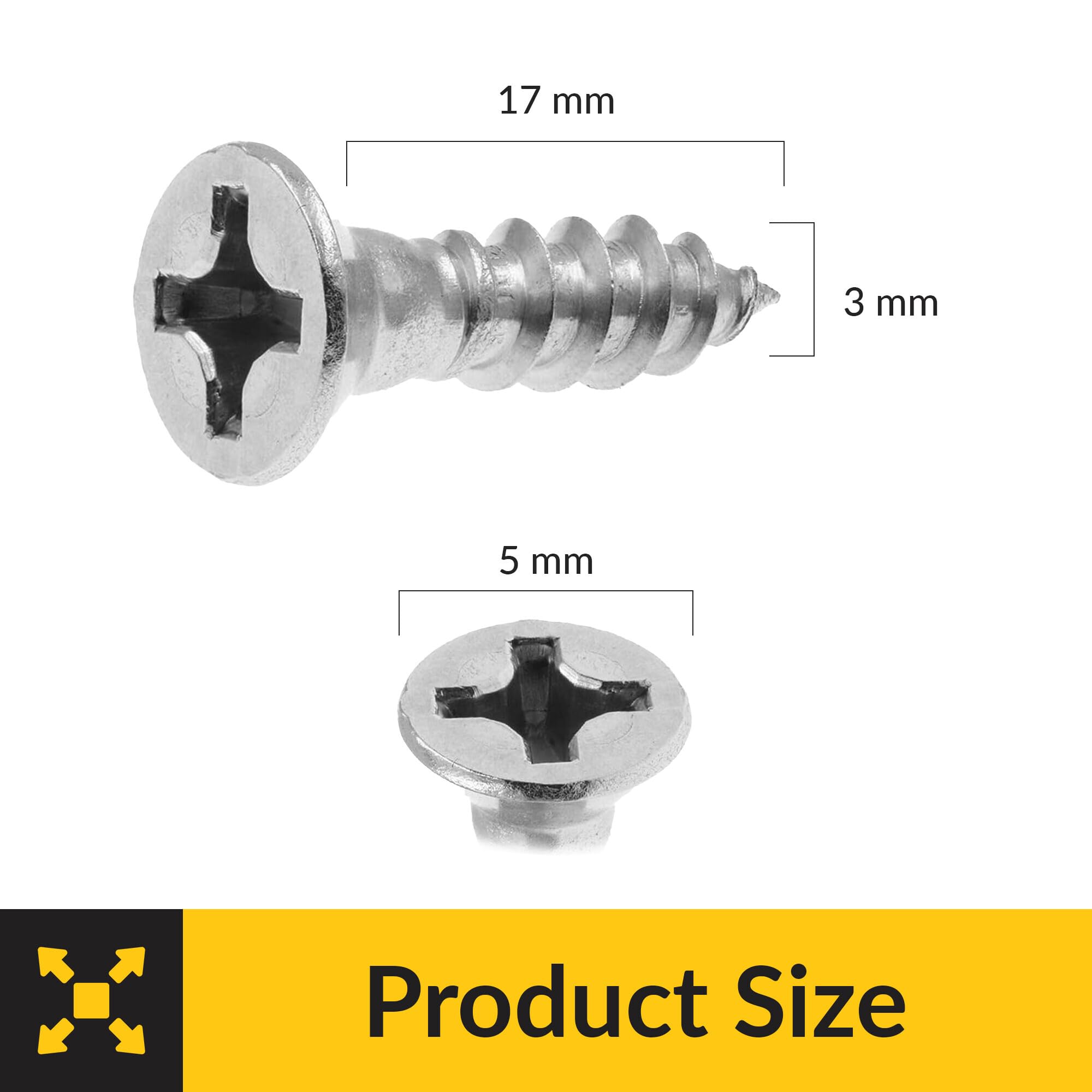 Brixwell SRW215520801 Wood Screw, Flat Head Countersunk Pack of 1000
