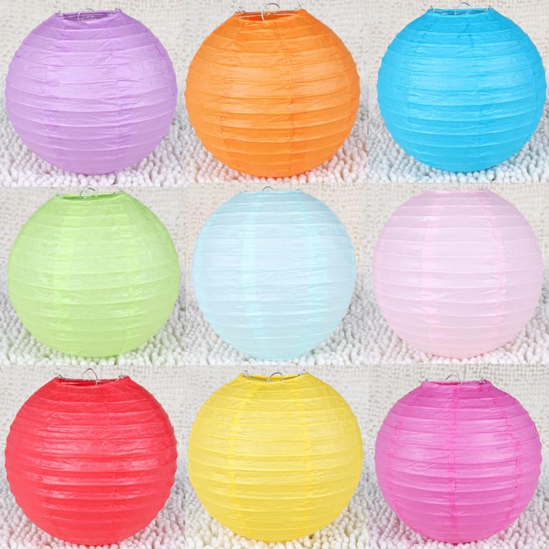 Nvzi Paper Lanterns Decorative, Hanging Paper Lanterns Lanterns Indoor Outdoor for Home Lamps?Party,Event Decoration?Deep Purple?10pcs?A