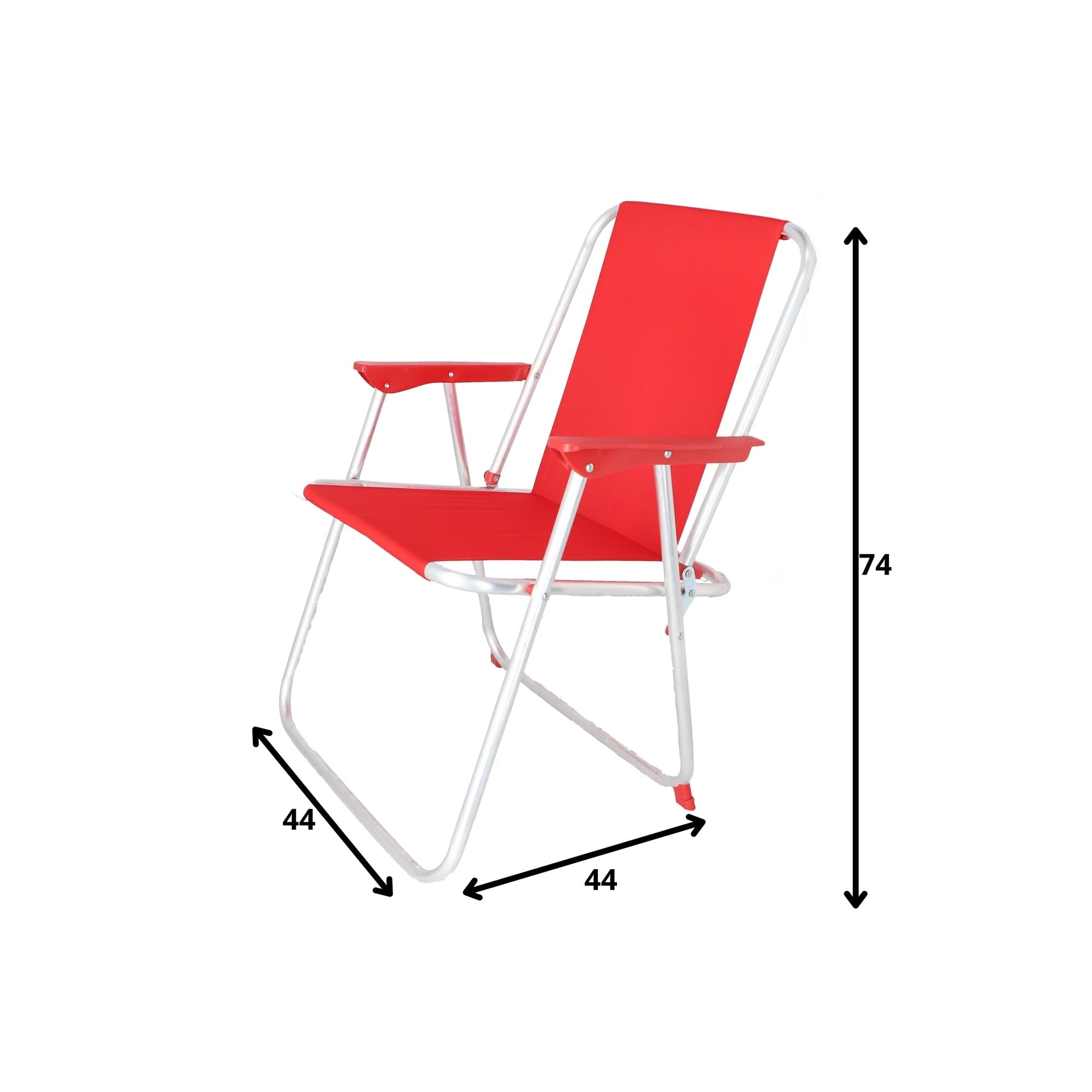 Well Home MOBILIARIO & DECORACIÓN Juego de 2 Sillas de Playa metálica Plegable de Color Rojo 44x44x74cm