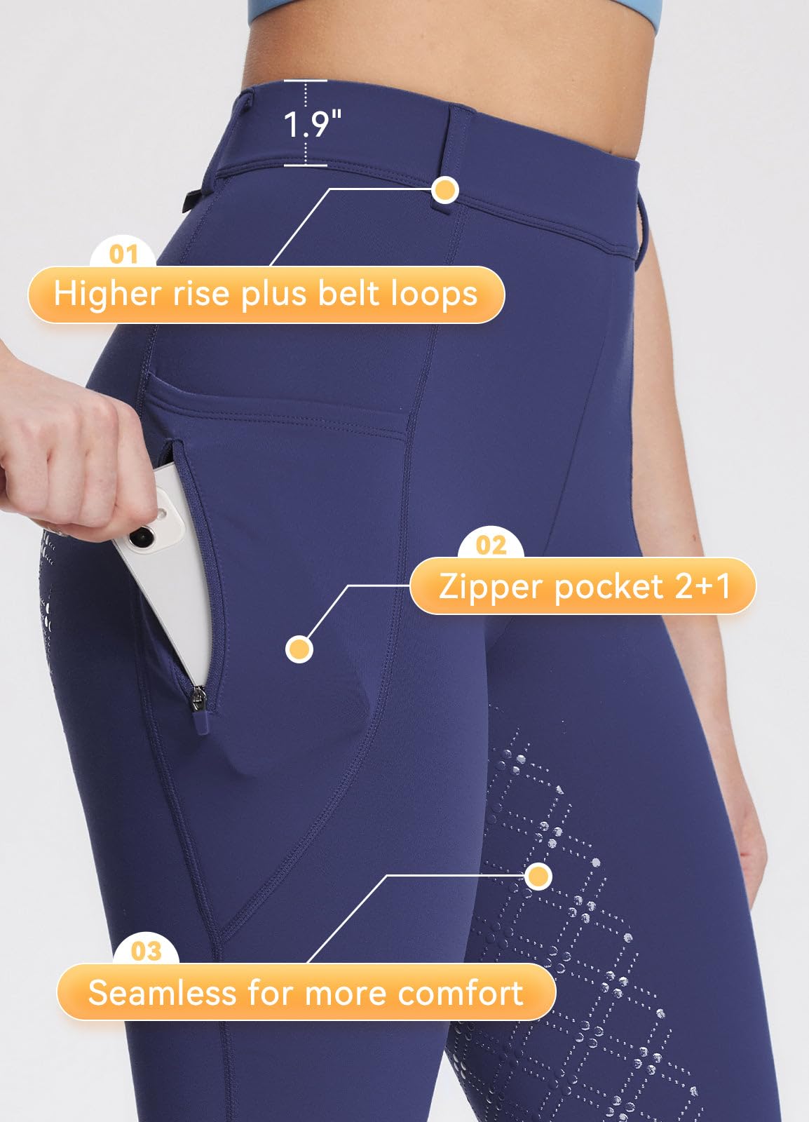 baleaf Pantaloni da Equitazione Invernali da Donna, in Pile, con Chiusura Lampo