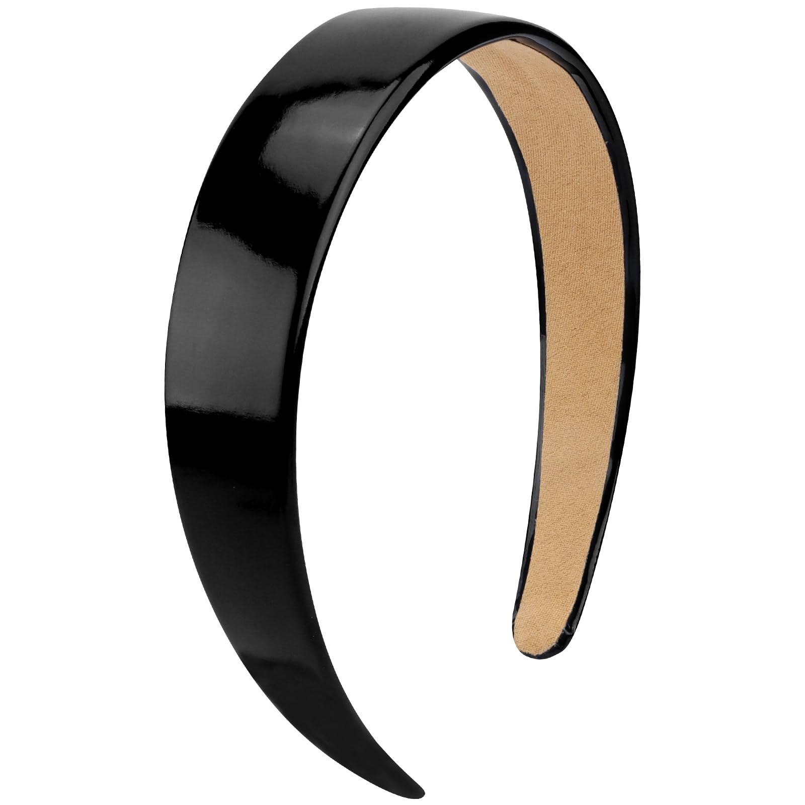 VELSCRUNBlack Headbands for Women Girls 1.3 Inch Faux Leather Thin Headband Halloween Head Bands for Womens Hair Solid Simple Holiday Cosplay Hair Bands Hair Accessories for Mothers Sisters