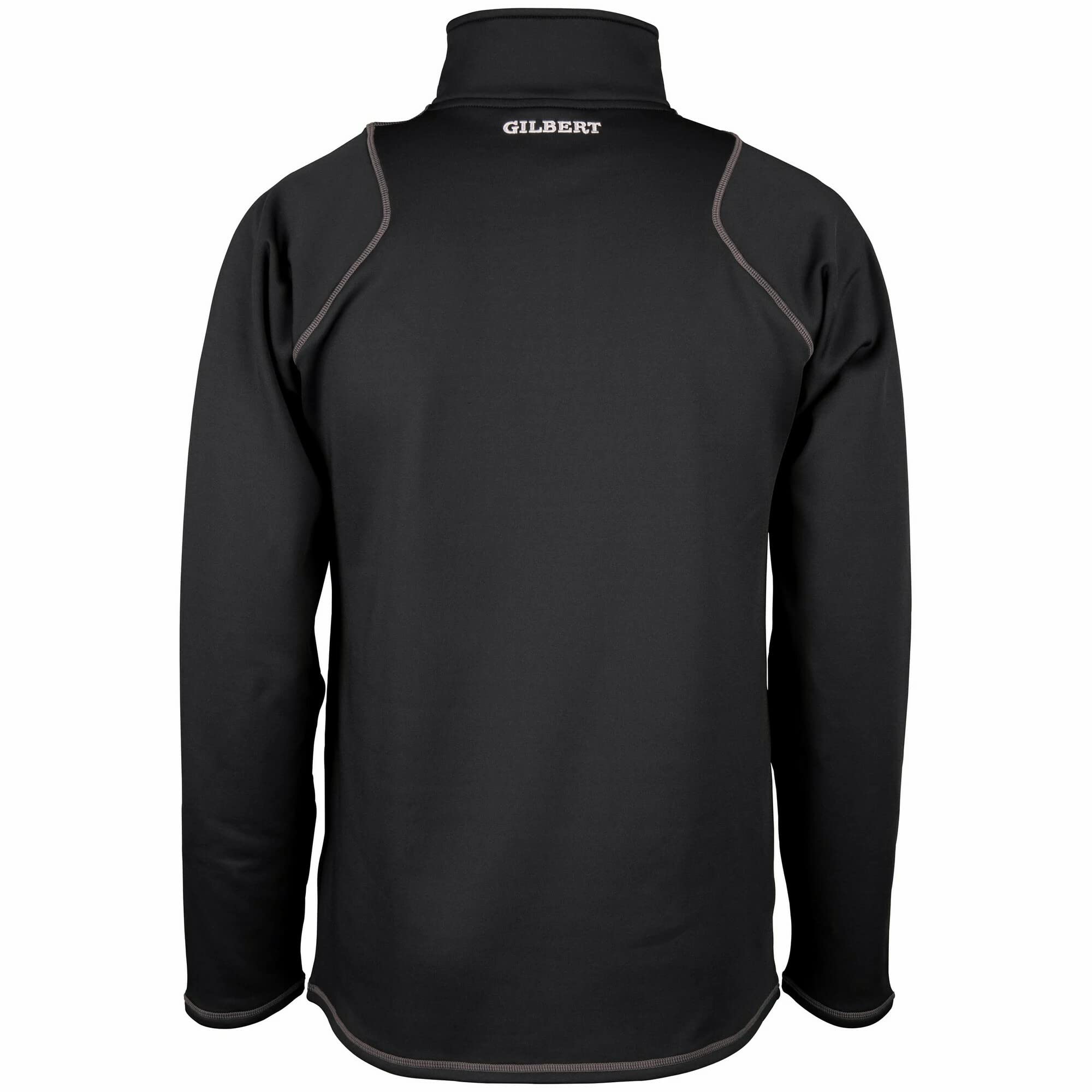 Gilbert Barbarian Rugby 2019/20 Quest Maglia in Pile con Cerniera a 2 Quarti – Uomo – Nero – S