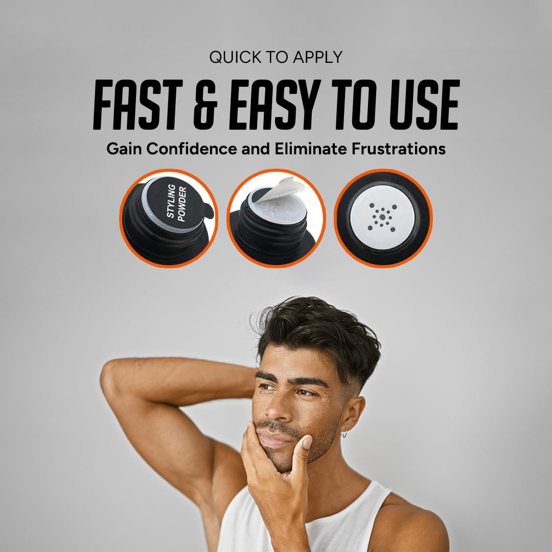 Kami - Polvo de textura para el cabello para hombre, fuerte sujeción y volumen, polvo texturizante para el cabello para hombres