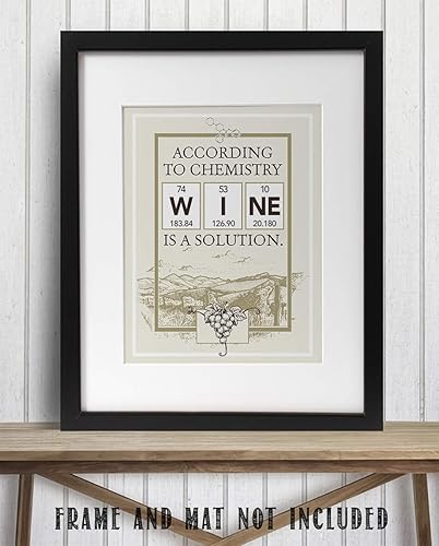 Miniatura 8 de According To Chemistry Wine Is A Solution 11x14 Unframed Poster - Funny Wine And Chemistry Wall Art For Kitchen, Bar, & Dining Room - Scientific