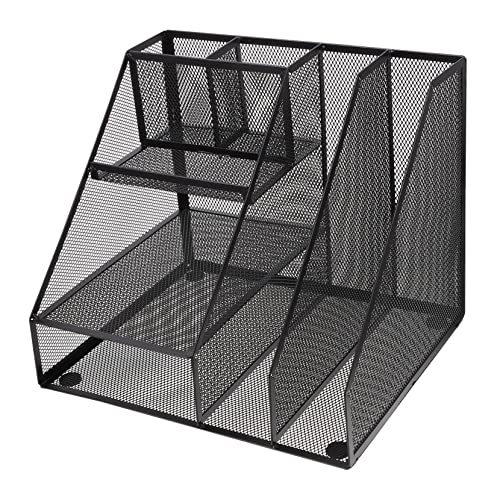 ARTIBETTER Versatile Office Storage Iron Document Sorting Rack Multi-layer File Organizer Black