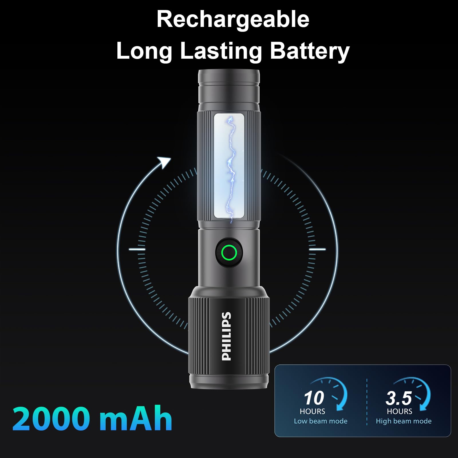 Philips 7W Rechargeable Torch - Powerful & Versatile -6 Philips 7W Rechargeable Torch - Powerful & Versatile -6