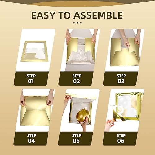 Miniatura 3 de Cajas de globos con letras, cajas doradas para bebé, cajas de bloques de letras con 54 letras, 6 cajas de globos para baby shower y despedida de