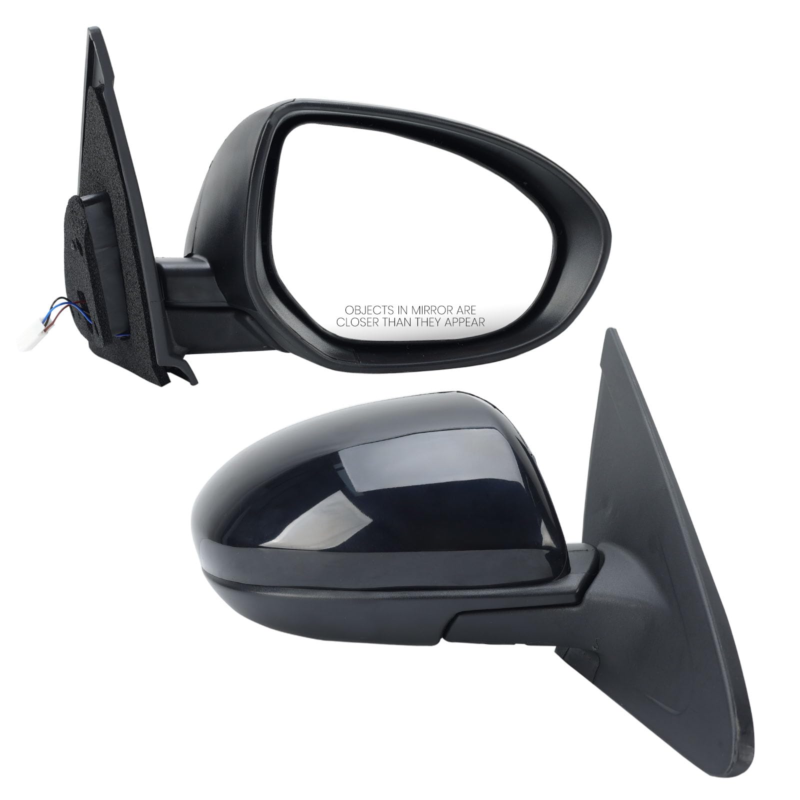 Passenger Right Side Mirror for Mazda 3 2010 2011 2012 2013 Manual Folding Paintable Power Side Door Rear View Mirror Assembly Set,Black