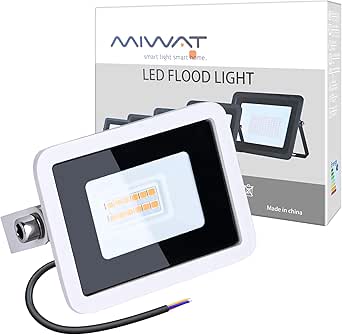 MIWATT LED Außenstrahler 2 Stück – 10W, 6500K Kaltweiß, IP68 Wasserdicht, Ideal Für Garten, Garage & Auffahrt