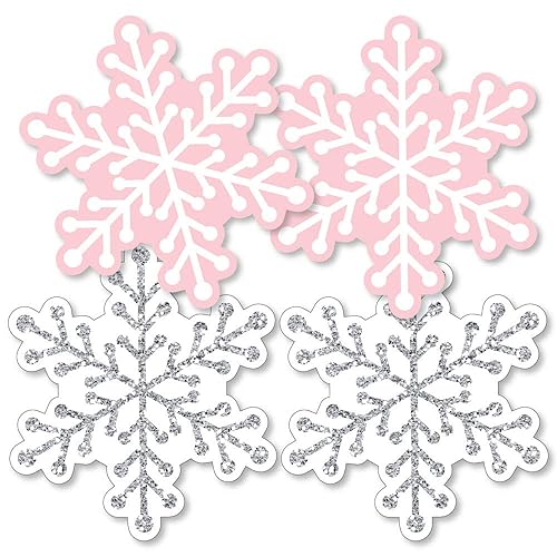 Big Dot of Happiness Pink Winter Wonderland - Snowflake Decorations
