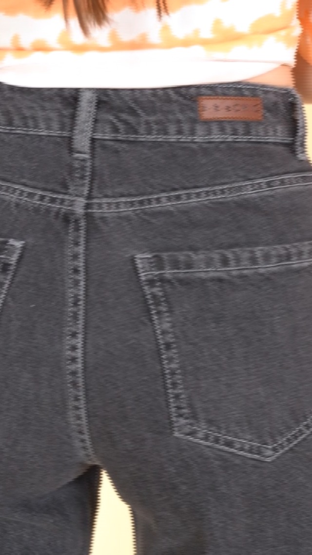 AKA CHIC Women's High Rise Elastic Waist Wide Leg Jeans - Denim Cotton Comfort Pants - View #7