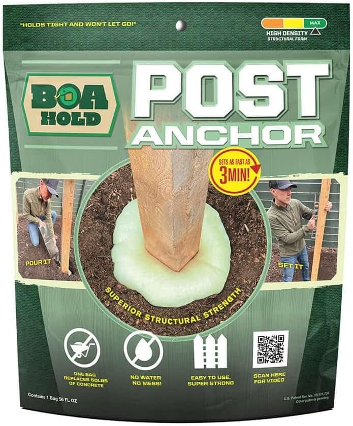 Post Anchor โ Alternative to Concrete | No Water, Fast-Setting Anchor for Fence, Deck, Mailbox Posts | One Bag Kit