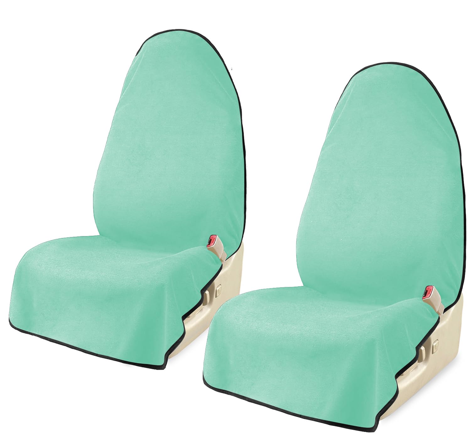AOTOTON Car Seat Covers 2pcs Waterproof Towel Car Seat Cover Universal Fit for Most Trucks SUV Fitness Athletes Pets Gym and Water Sport，Mint Green