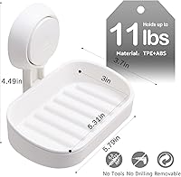 Vista 4 de LEVERLOC Shower Caddy Suction Cup & Soap Holder Shower Shelf Shower Basket Suction Pack of 2 Removable Powerful Suction Cup Bathroom Organizer Max