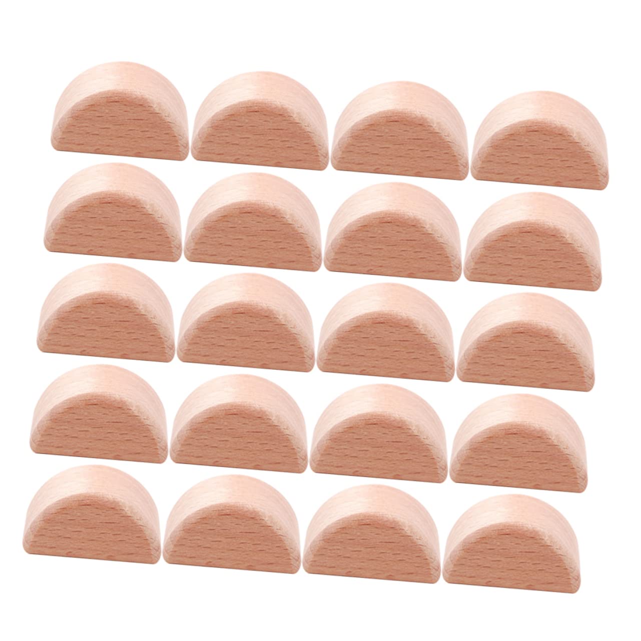 Milisten 20pcs Wooden Geometric Blocks Educational Safe Half Round Shape Building Blocks for Enhance Imagination Creativity and Coordination Skills for Learning Play