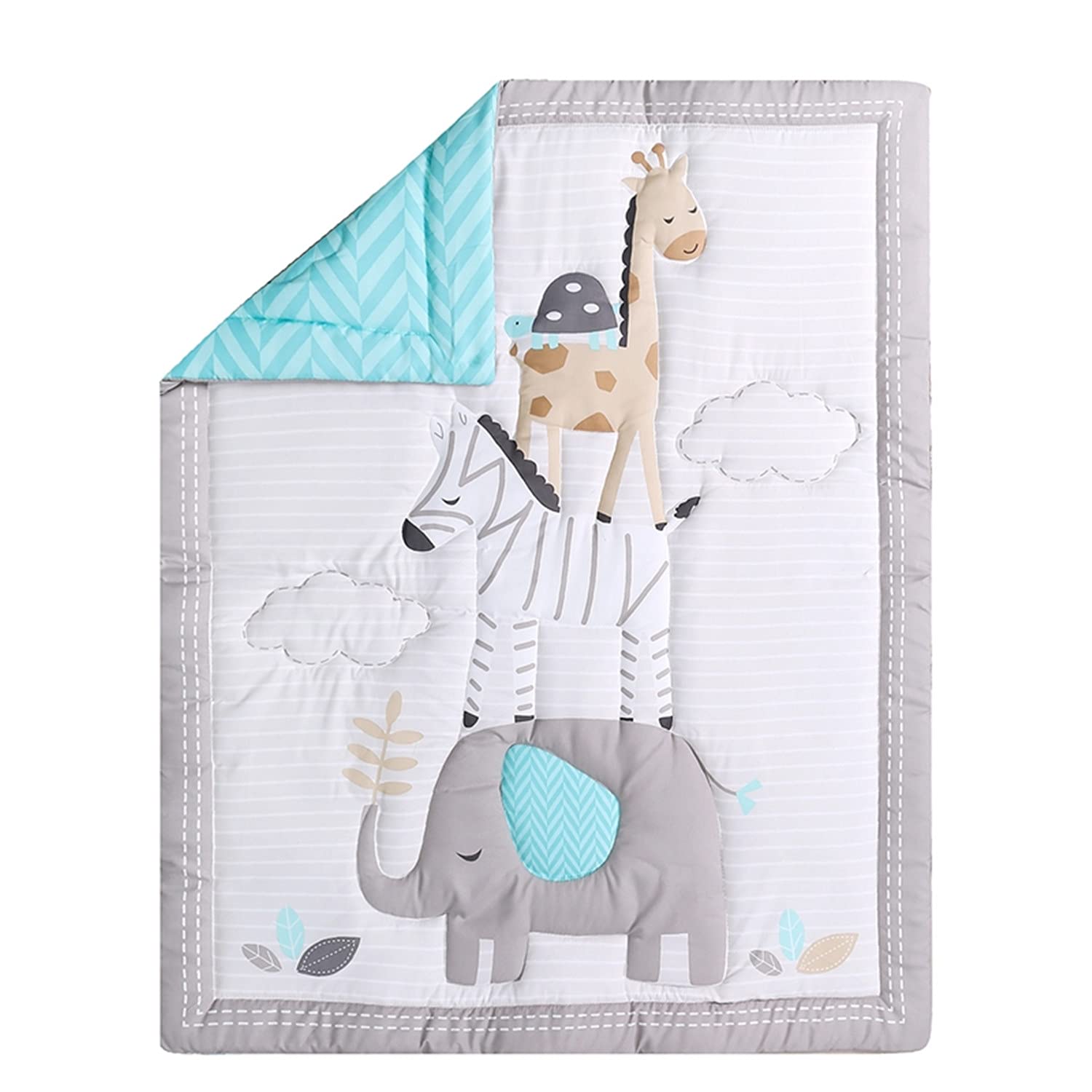 Wowelife 3 Piece Crib Bedding Set Grey Elephant and Zebra Baby Elephant Crib Set for Boy and Girl(Grey Elephant) : Baby