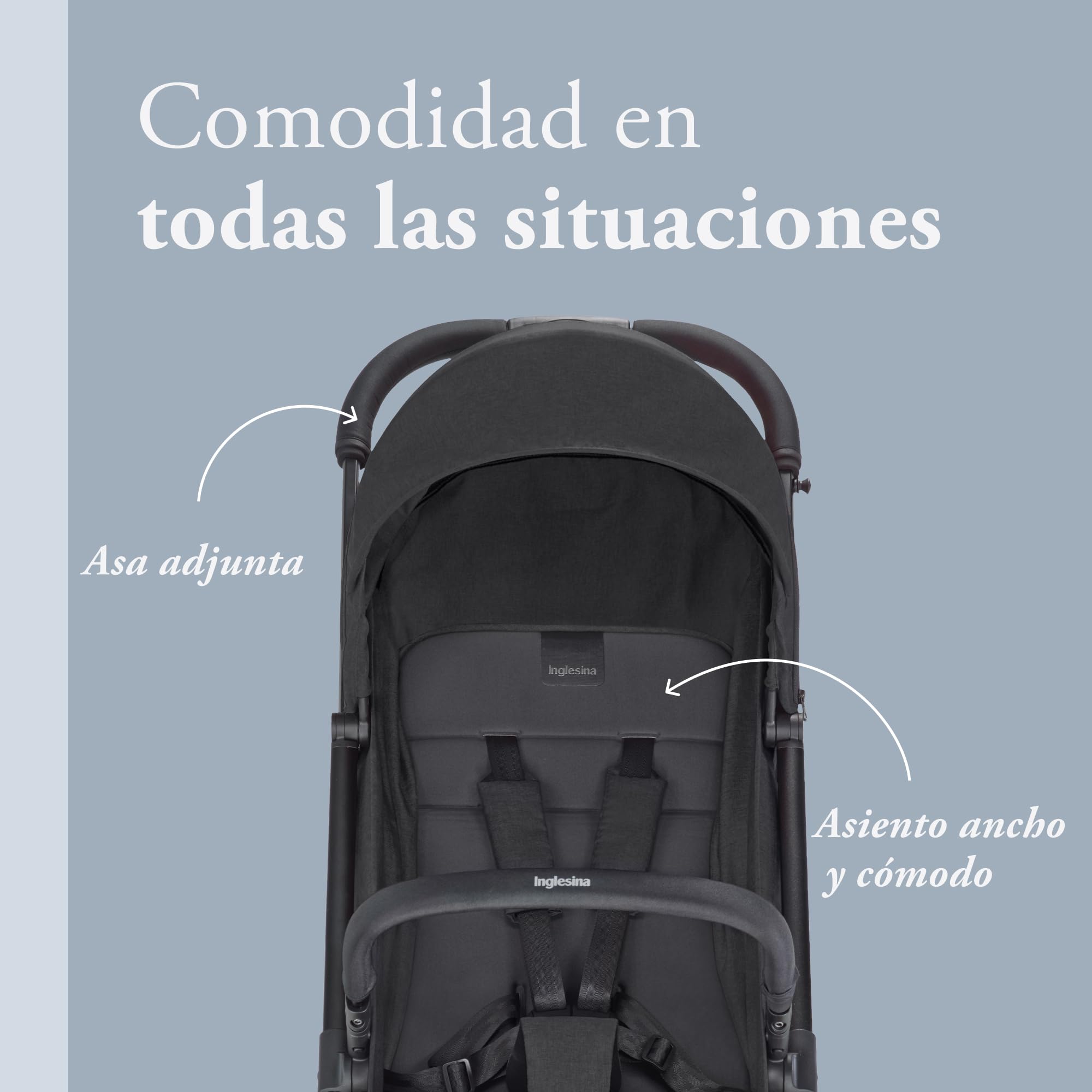 Inglesina AG86L0TBK - Inglesina Sketch, Sillita De Paseo Ligera, Total Black, total black, unisex